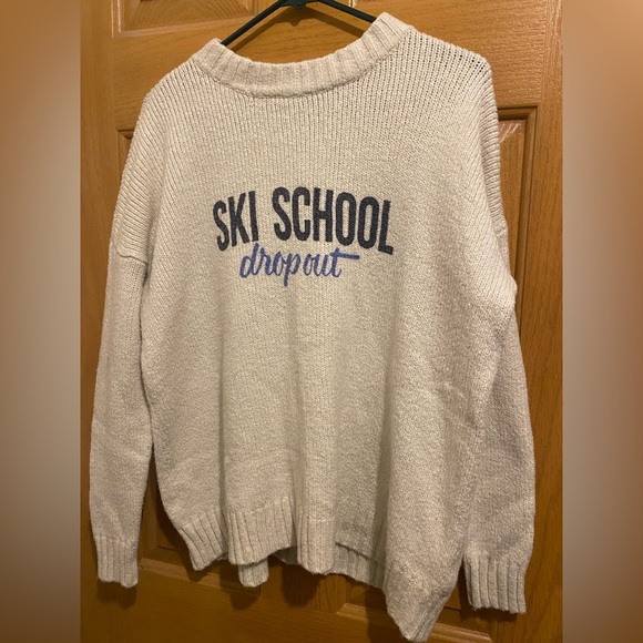 aerie Sweaters - Aerie Cream Turtleneck Sweater with Blue Text